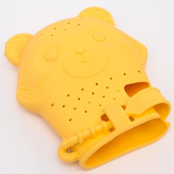 Прорезыватель рукавичка «Мишка»,силиконовый,цвет желтый