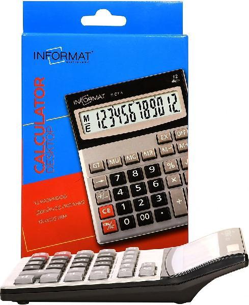 Калькулятор INFORMAT IFCT-1 12 разр. настольный серебристый/черный
