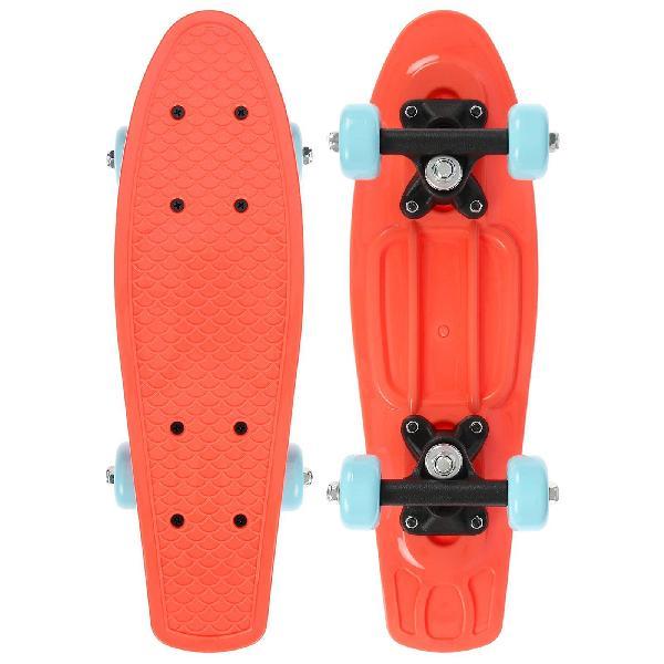 Скейтборд 42 х 12 см, колеса PVC 50 мм, пластиковая рама, цвет оранжевый  5290561