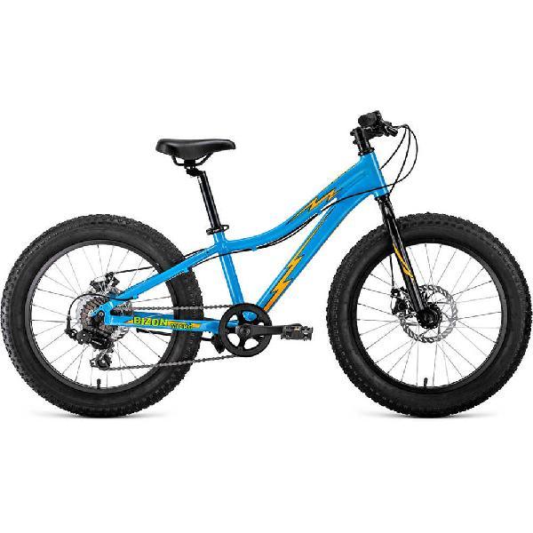 Велосипед  FORWARD BIZON MICRO 20 (20" 7ск.рост 11") 2020-2021 голубой/оранжевый