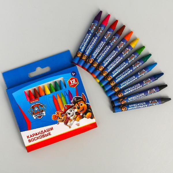 Восковые карандаши Paw Patrol, набор 12 цветов, высота - 8см, диаметр - 0,8 см   5290040