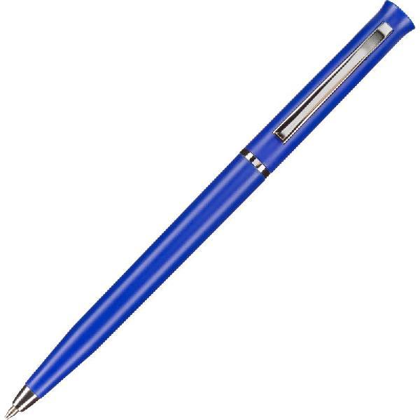 Ручка шариковая автоматическая поворотная 0,5мм синяя, Лого корпус красный с серебром 116838