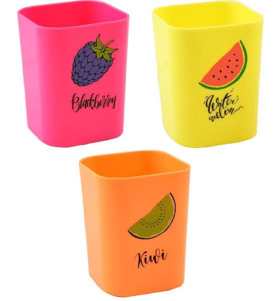 Набор стаканов для шк.принадлежностей "Tutti-Frutti" 6,9x6,9x8,9 см, пластик с цветн.рисунком