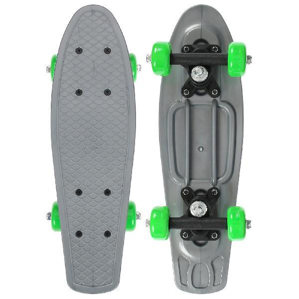 Скейтборд 42 х 12 см, колеса PVC 50 мм, пластиковая рама, цвет серый   5290563