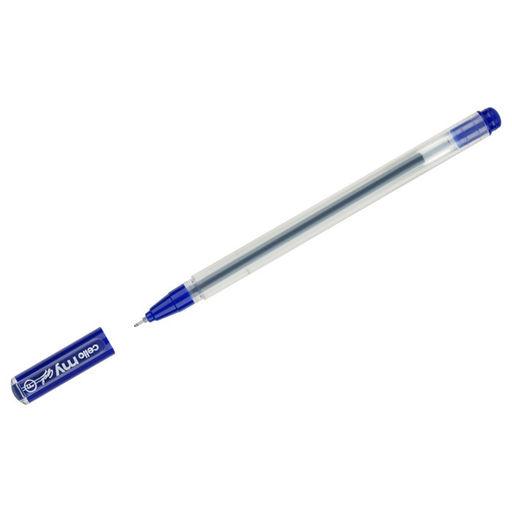 Ручка гелевая 0,5мм синяя, корпус прозрачный, штрихкод на штуке   5457075