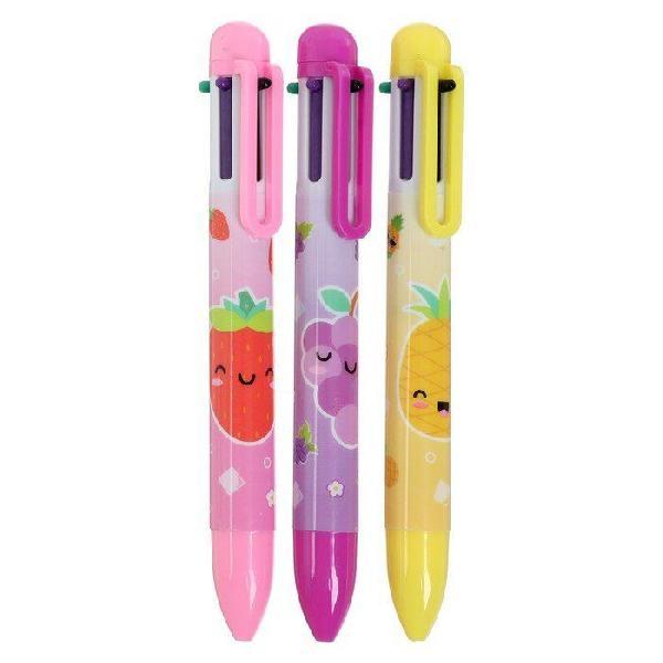 Ручка шариковая автоматическая 6-ти цветная с рисунком МИКС 1302047