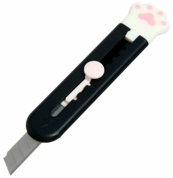 Нож канцелярский 9 мм, пластик Лапка МИКС на блистере   9630318
