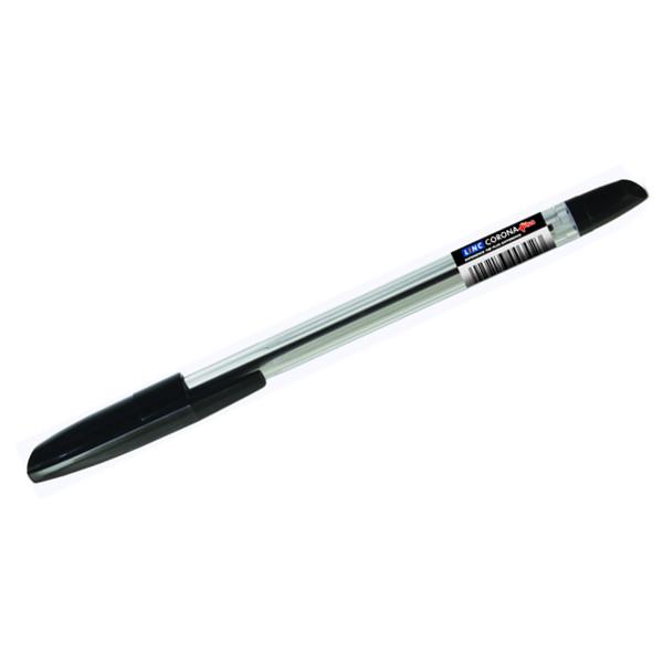 Ручка шариковая CORONA PLUS 0.7 мм черный прозр.корпус