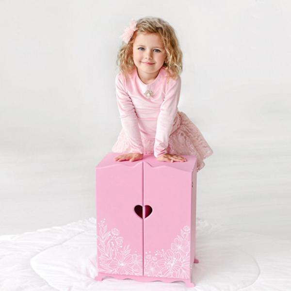 Шкаф с дизайнерским цветочным  принтом (коллекция "Diamond star")розовый
