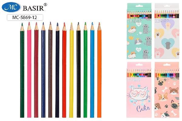 Набор цветных карандашей:"Кошки",деревянные;шестигранный корпус;цв. упаковка с рис./ассорти/ 12 цв