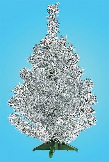 Елка "Настольная"0,3м(метал.пленка,серебрянная,подставка пластмас.)0703 серебро