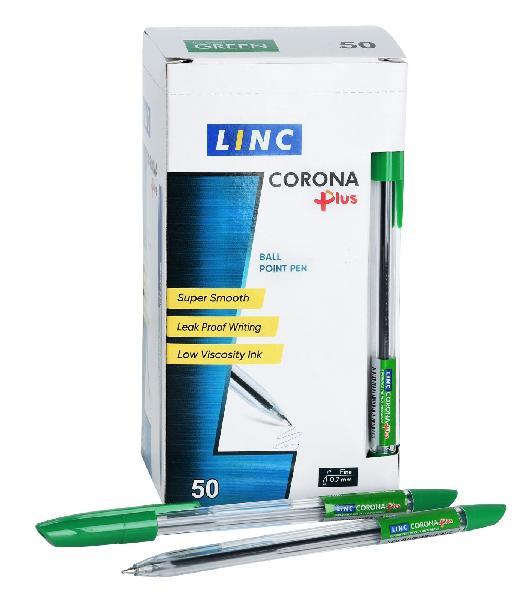 Ручка шариковая CORONA PLUS 0.7 мм зелен. прозр.корпус