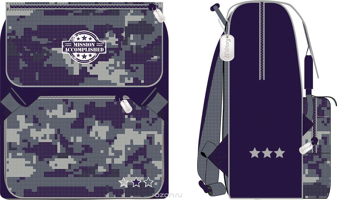 Рюкзак школьный жесткий"Proff.Military" 1отд.на мол.2 внеш.карм.эргон.спин.уплот.лямки