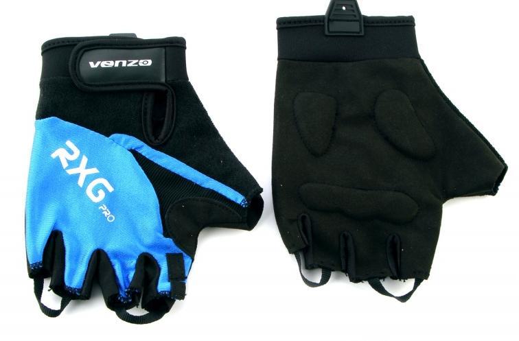 Перчатки велосипедиста (RGSBLUVNZCNXL)/короткие,лайкра,синие  XL