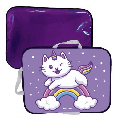 Сани-ледянка с принтом кот-единорог фиолетовая