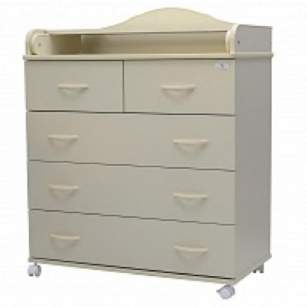 Комод "Артемка" 5 ящиков ЛДСП 800/5 слоновая кость																														