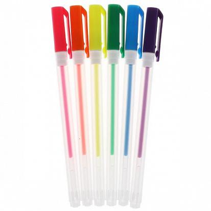 Ручки гелевые ХОТ ВИЛС неон, 6 цветов Умка в кор.6*24наб GPN-68054-HW