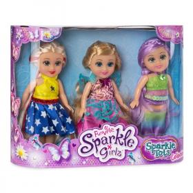 Набор кукол Sparkle Girlz "Сказочные подружки" (15,5 см, подвижн., аксесс., желто-синий)