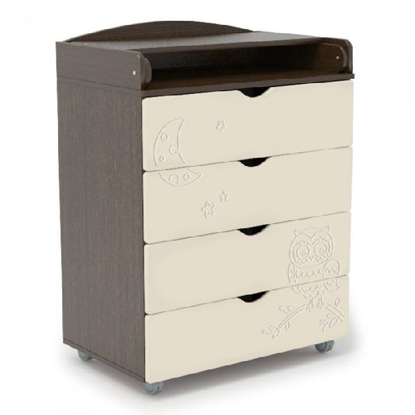 Комод Альма-Няня Филин МДФ 800/4 венге/бежевый