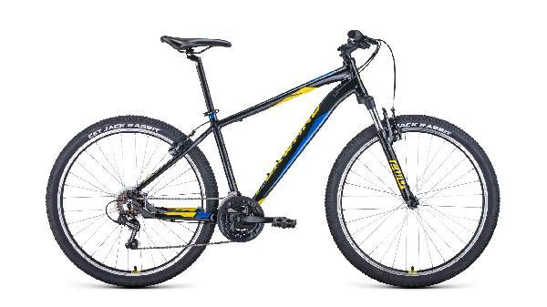 Велосипед Forward APACHE 1,2.(27,5  21ск,рост 15)серый/бирюз.,черный/желт.