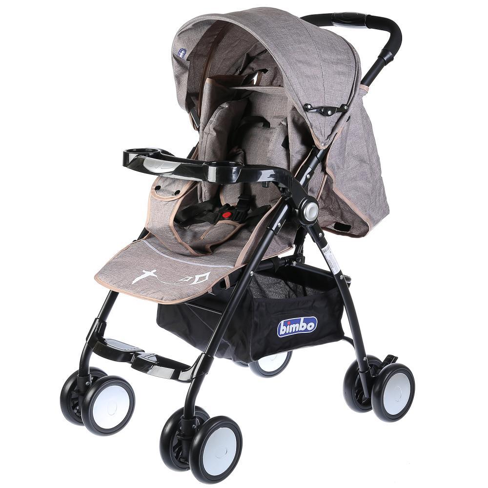 Коляска-трость "Bimbo"колесо 8*6,глубокое канапе,5 точ.ремень без-ти,бежевый,Alpha 19C2
