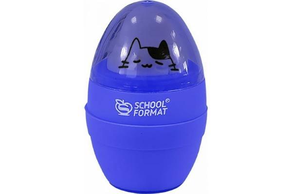 Точилка Schoolformat CAT SOFT и эффектом soft touch с ластиком 1 отверстие