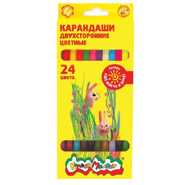 Набор цветных карандашей Каляка-Маляка двухстор. 12 шт 24 цв.шестигр.дерев. КДКМ24