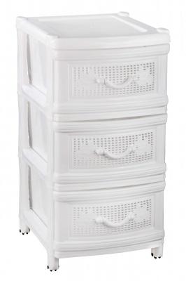 Комод "Плетенка" 3-х секционный белый