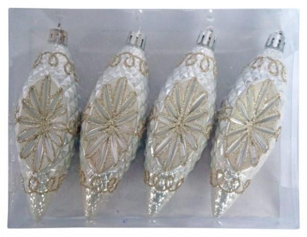 Ёл.укр.Сосулька 13 см,4 шт,серебр.
