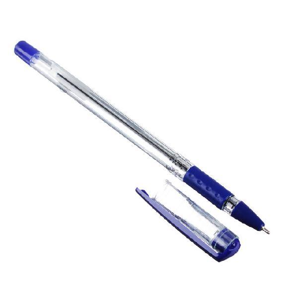 Ручка шариковая синяя,с резиновой накл.,масл.чернила,игол.наконечник 0,5мм
