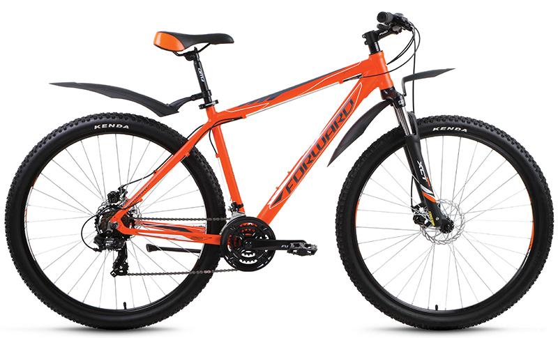 Велосипед Forward APACHE 2,0 29 диск алюм(29 21ск,рост 17,21)красн-чер.,черный мат.,син-оранж.