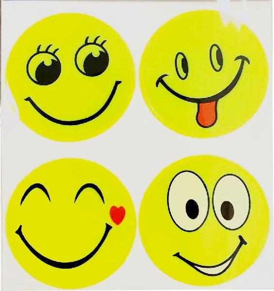 Наклейки светоотражающие "Smile" 5*5см желтые  9083001