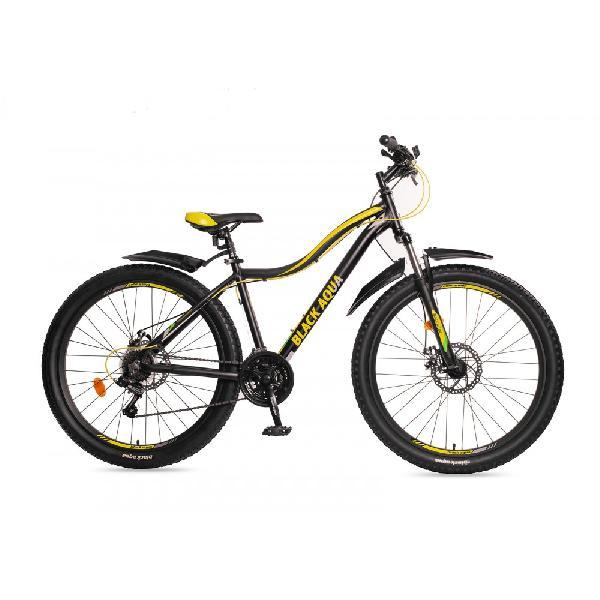 Велосипед Black Agua Cross 2781 matt D 27,5", 2018 (черно-лимонный,серо-белый)