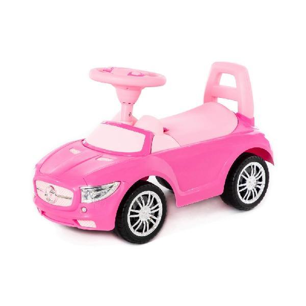 Каталка-автомобиль"SuperCar"№1 со звуковым сигналом(розовая)