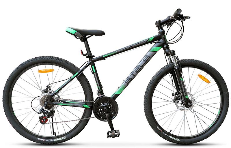 Велосипед горный STELS Navigator 500 MD 26" рама16/18/20 сталь(Черный/зеленый)