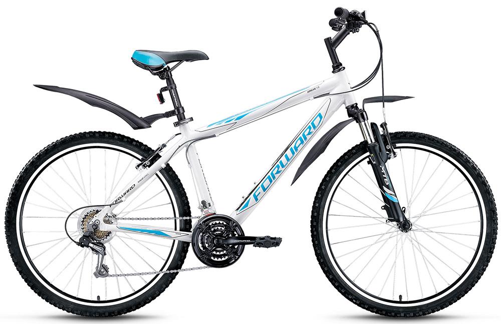 Велосипед Forward APACHE 1,0алюм.(26 21ск,рост 15-21,21)желтый мат./серый мат,белый/черн.мат.