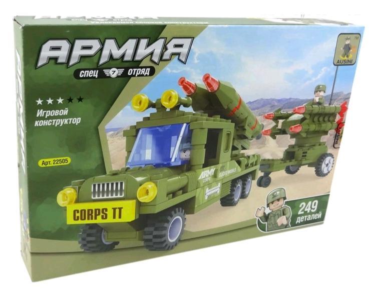 Конструктор пласмассовый AUSINI "Армия: Передвижная ракетная установка" 249 дет.