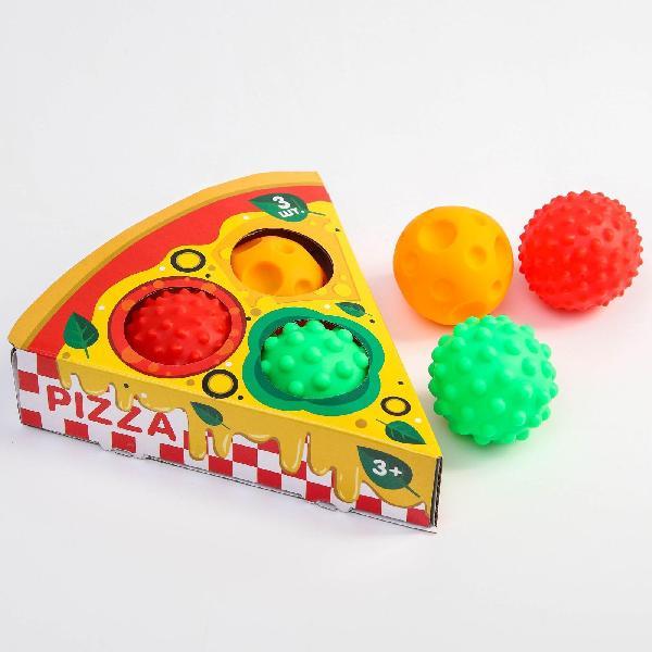 Подарочный набор развивающих мячиков "Пицца" 3 шт.   4916715