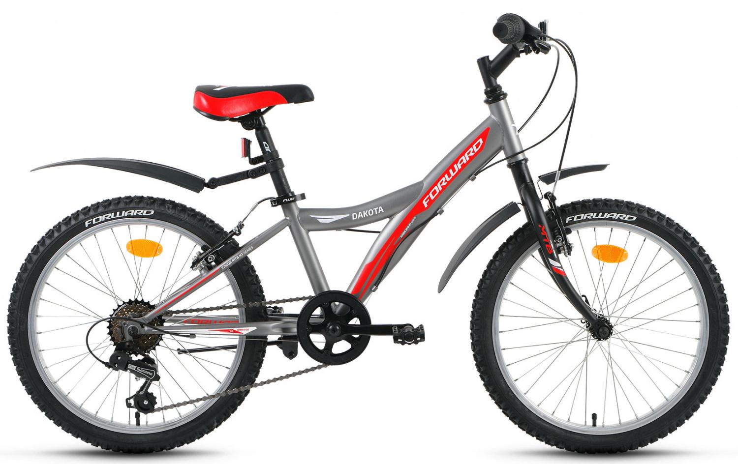 Велосипед Forward Dakota 1.0(20 6ск.рост 11,5)черный/красный матовый,зеленый,серый мат.