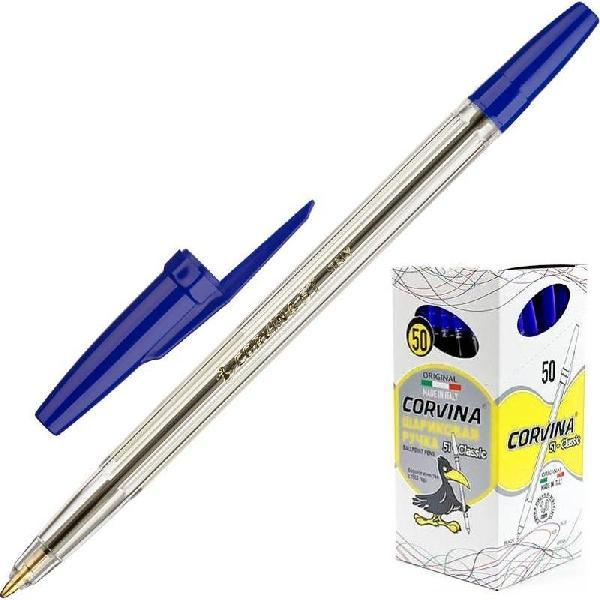 Ручка шариковая  CORVINA 51 1 мм,синий прозрачный корпус