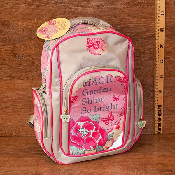 Рюкзак школьный 38*28*12 см,1 отделение,3 кармана,уплотн.спинка и лямки.Джуниор гарден