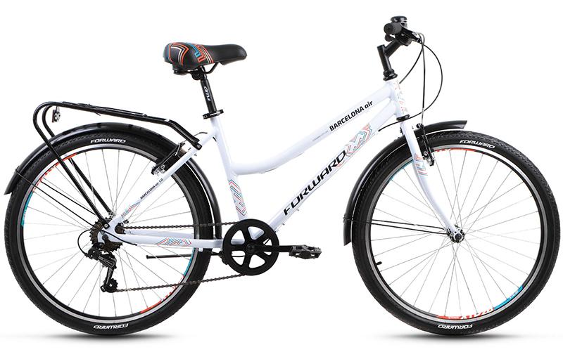 Велосипед FORWARD BARCELONA AIR 1.0 (26 7 ск.рост 17),бордовый мат.бел.,бежевый,серый