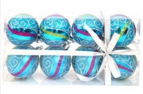 Набор шаров 8шт, 6см голуб.