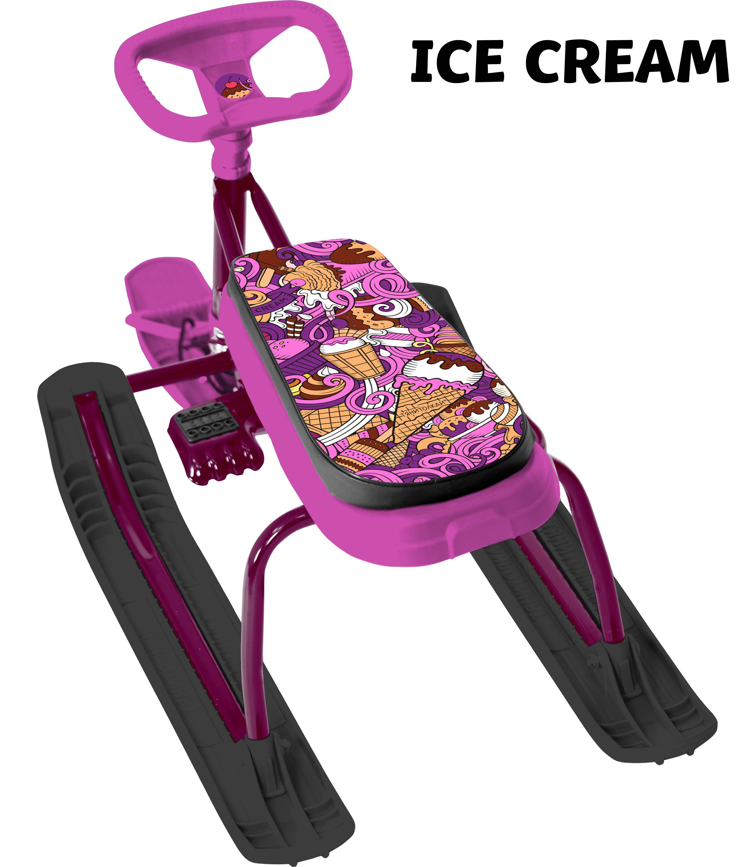 Снегокат "Тяни-толкай"+100 "Ice Cream" с удлиненным сидением  