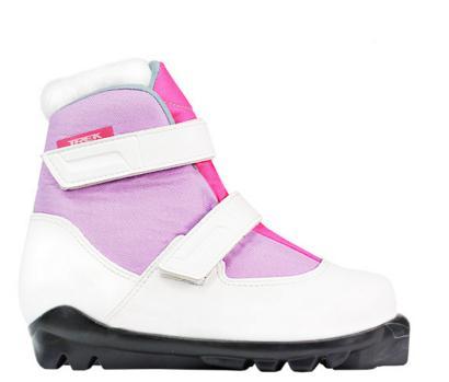 Ботинки лыжные  TREK Kids SNS ИК (белый,лого розовый/сиреневый,металлик лого серебро)  р.32 