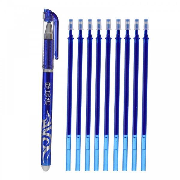 Набор ручка гелевая СТИРАЕМЫЕ ЧЕРНИЛА,пишущий узел 0.5 мм,чернила синие+9 штук стержней синих5122235
