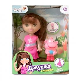 Набор игрушек DollyToy "Девушка с троллем" (кукла 15 см, тролль, в ассорт.)