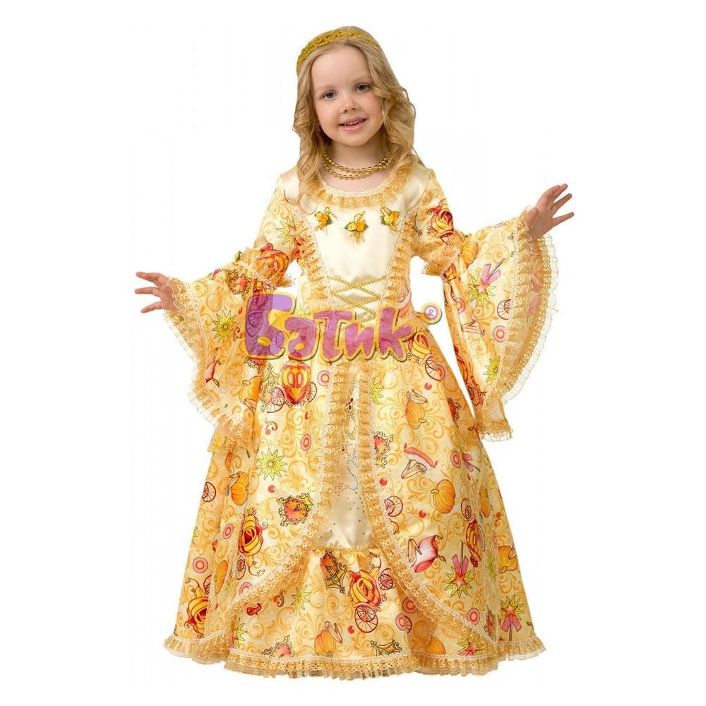 Карнавальный костюм «Золушка» (платье, перчатки, подъюбник, корона), размер 28