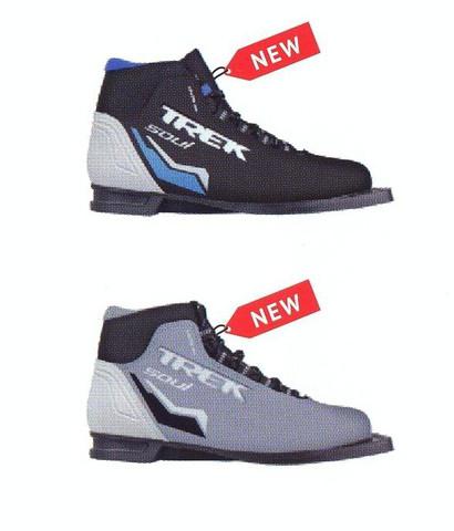 Ботинки лыжные  TREK Soul ИК (черный,лого синий,лайм неон,серый) р.34 