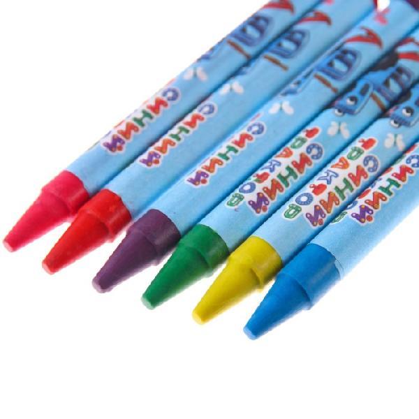 Восковые карандаши Синий трактор, набор 6 цветов      7619029